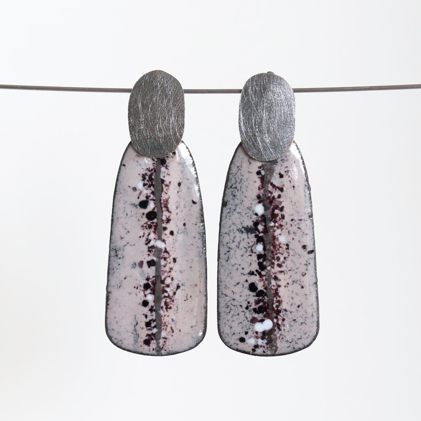 Enamel & Sterling Silver Post Earrings