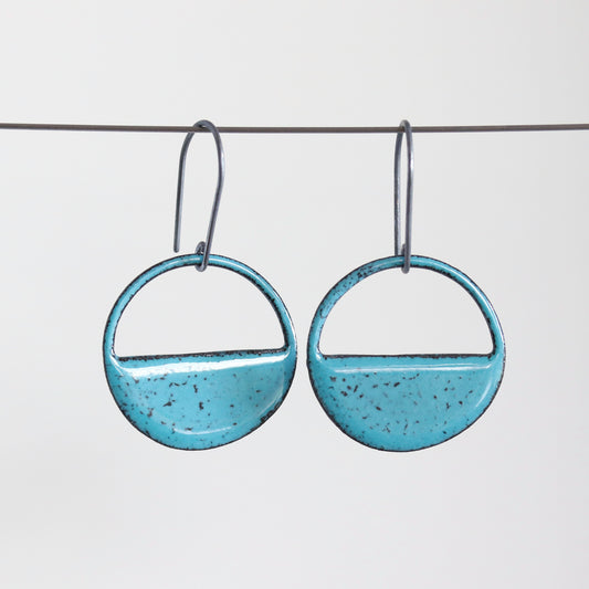 Enamel & Sterling Silver Dangle Earrings
