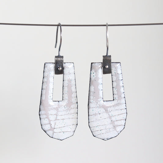 Enamel & Sterling Silver Dangle Earrings