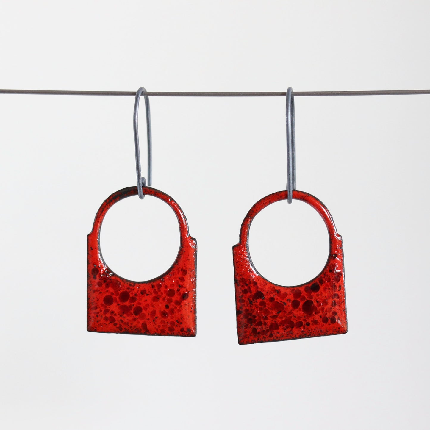 Enamel & Sterling Silver Dangle Earrings