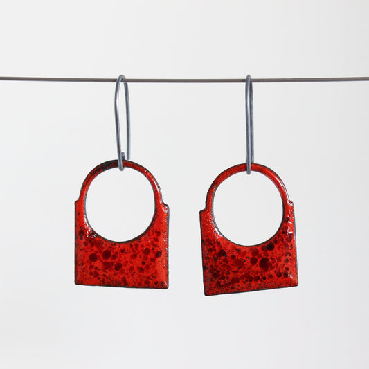 Enamel & Sterling Silver Dangle Earrings
