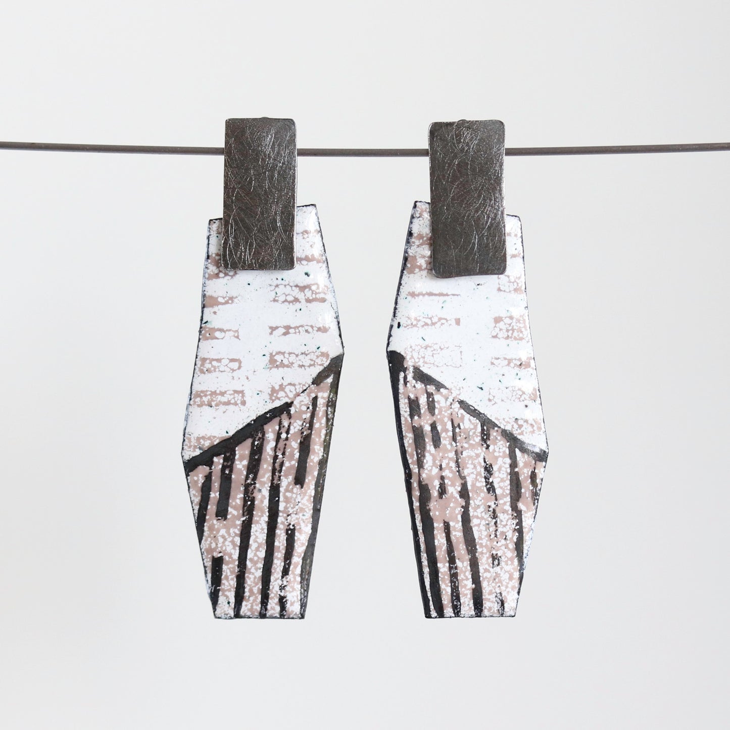 Enamel & Sterling Silver Post Earrings