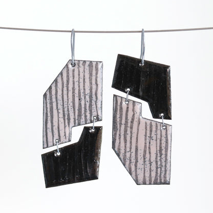 Enamel & Sterling Silver Dangle Earrings