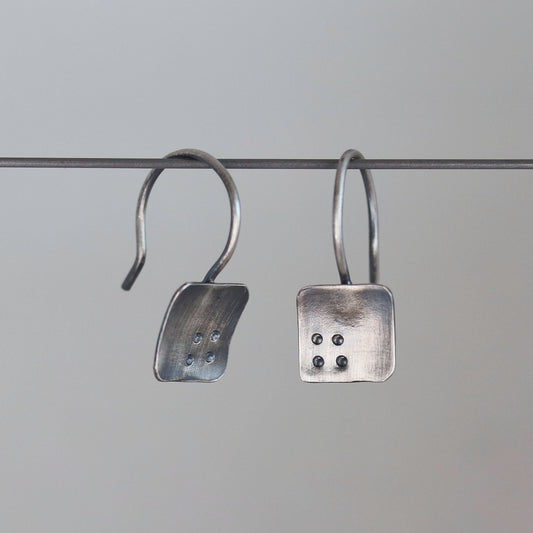 Sterling Silver Wee Divot Dangle Earrings