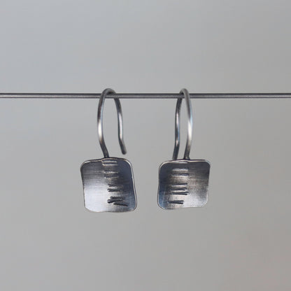 Sterling Silver Wee Hash Mark Dangle Earrings