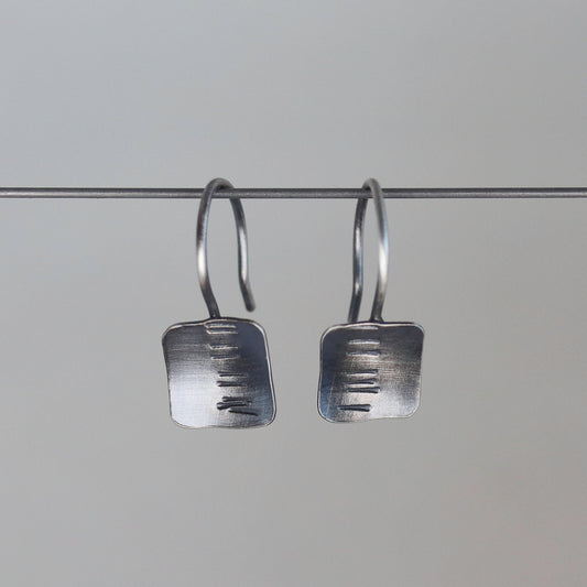 Sterling Silver Wee Hash Mark Dangle Earrings