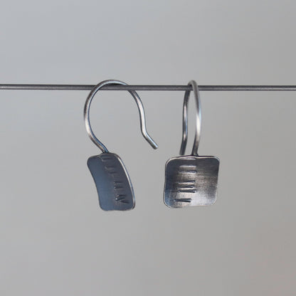Sterling Silver Wee Hash Mark Dangle Earrings