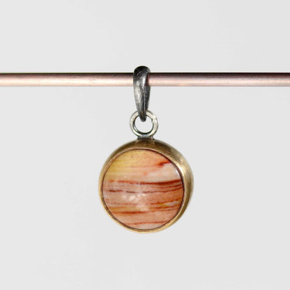 Bezel-set Gold and Silver Red Jasper Pendant